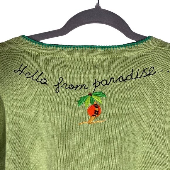 Berek paradise embroidered beaded patchwork cardigan sweater L cottage coastal - Picture 5 of 15